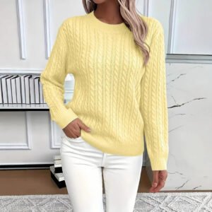 8Aaba76F-Bc8C-433A-8E74-36C07Febee06.Jpg Versatile Fashion Classic Twist Round Neck Sweater