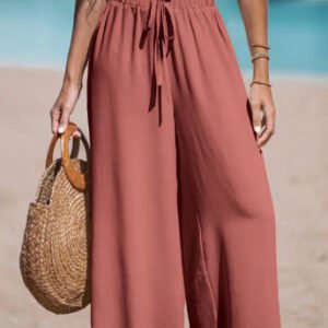 Women'S Drawstring Loose Casual Wide-Leg Trousers