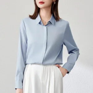 Women Satin Office Shirt Women Satin Office Shirt