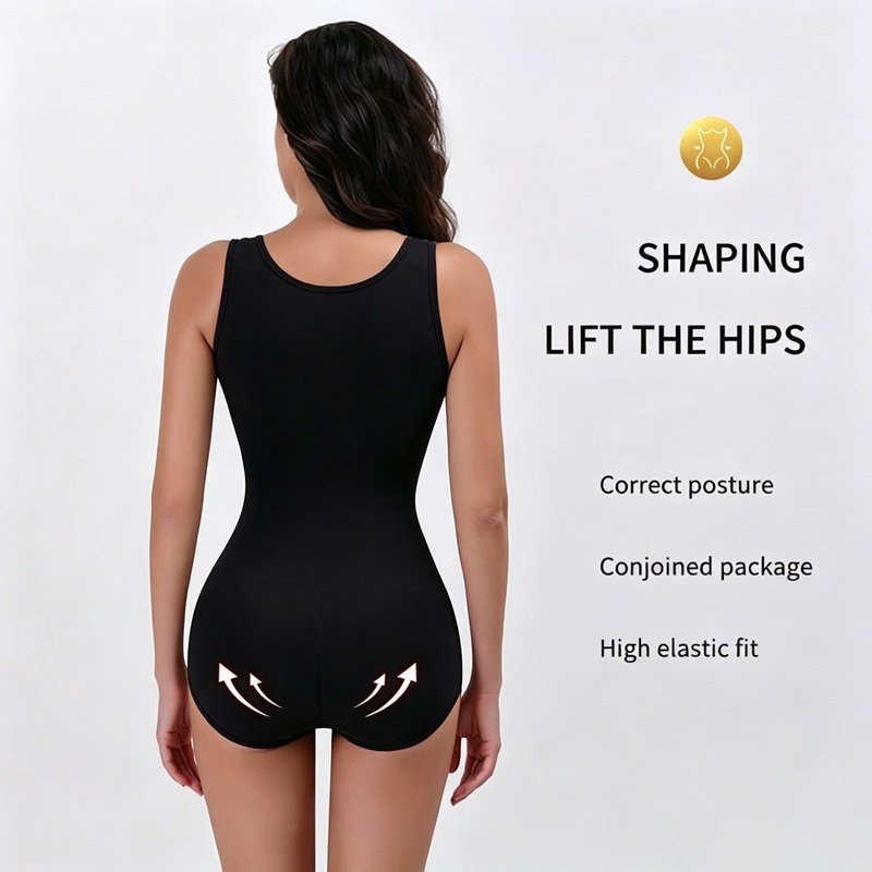 Women'S Tummy Control Bodysuit Shapewear, Waist Trainer, Butt Lifter, Seamless Compression Faja, Open Crotch, Plus Size For Postpartum, Daily Wear, Single Or 2 Piece Set