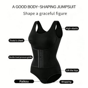 Women'S Tummy Control Bodysuit Shapewear, Waist Trainer, Butt Lifter, Seamless Compression Faja, Open Crotch, Plus Size For Postpartum, Daily Wear, Single Or 2 Piece Set