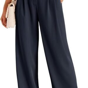 Casual Wide Leg Business Pants Women'S High Waist Formal Trousers