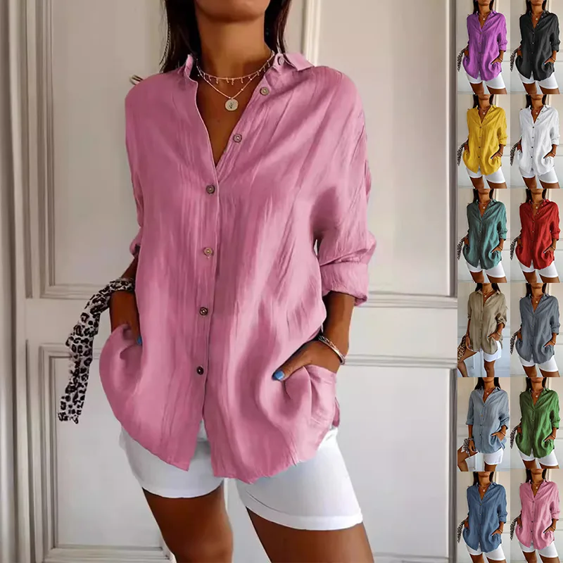 Elegant Pleated Long Sleeve Shirt