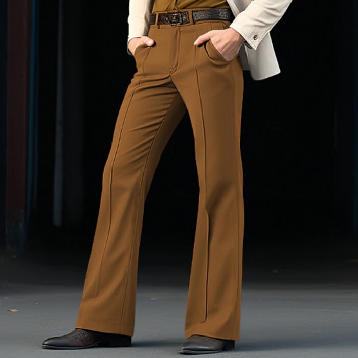 Men's Formal Wear Twill Stretch Slim Solid Color Bell-bottom Pants - Image 2