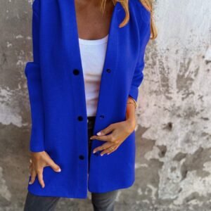 Casual Hooded Single-Breasted Cardigan Fashion Loose Solid Color Jacket Spring And Autumn Women'S Clothing