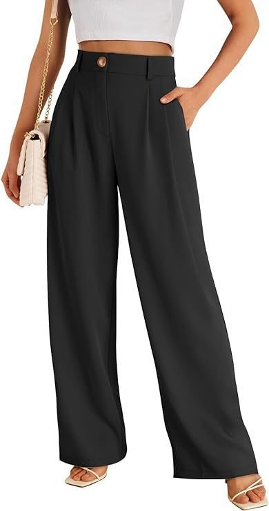 Casual Wide Leg Business Pants Women'S High Waist Formal Trousers