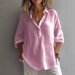 Women’s Loose Lapel Pullover Shirt