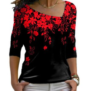 Fashion Women'S Long-Sleeved V-Neck Top Bottoming Shirt