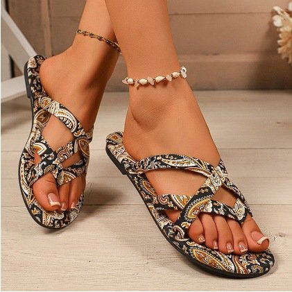 O1Cn01K4Dhu021Jzhmancz8_2220293596964-0-Cib.jpg Women'S Flat Printed Slippers New Summer Bohemian Ethnic Style