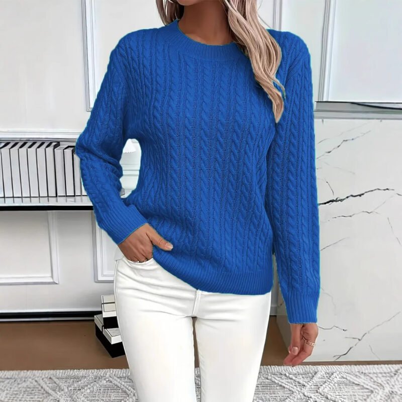 A3797654-C66F-4579-89Ba-8Cbb6856Ea25.Jpg Versatile Fashion Classic Twist Round Neck Sweater