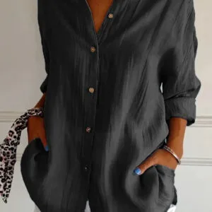 Elegant Pleated Long Sleeve Shirt For Timeless Everyday Fashion