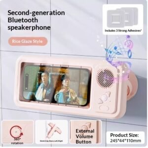 A9018Ed8-97Ce-4C97-A788-8D8Db1F1915D_Trans.jpeg Bathroom Waterproof Mobile Phone Box Bluetooth Speaker Audio Bath Tv Stand Mobile Phone Holder 360 Degree Rotation Touch Screen