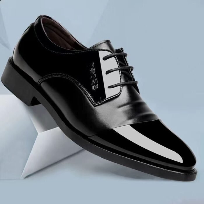 Men's Youth Business Lace-up Work Office Leather Shoes - Image 5