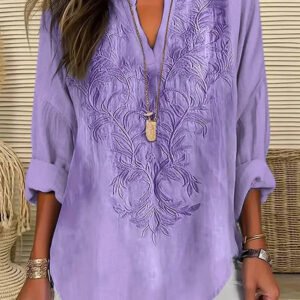 Women'S 3D Digital Printing Fashion Round Neck Loose Shirt