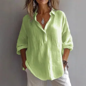 Women’s Loose Lapel Pullover Shirt