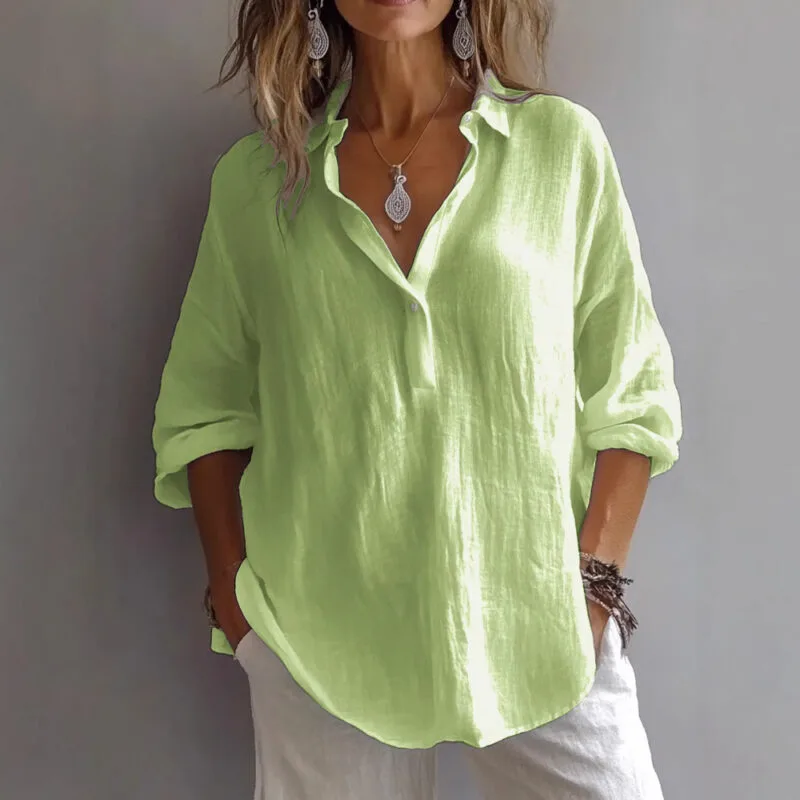 Women’s Loose Lapel Pullover Shirt