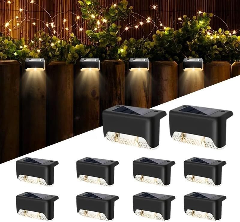 32&Amp;16 Pcs Solar Deck Lights Outdoor Solar Step Lights Waterproof Led Solar Lights For Outdoor Stairs Step Fence Yard Patio And Pathway Family'S Gifts  Warm White