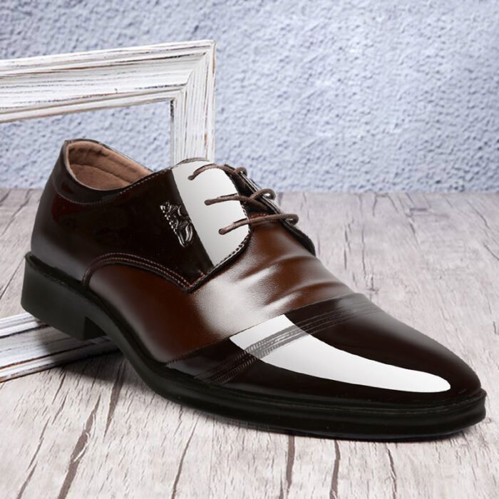 Men's Youth Business Lace-up Work Office Leather Shoes - Image 4