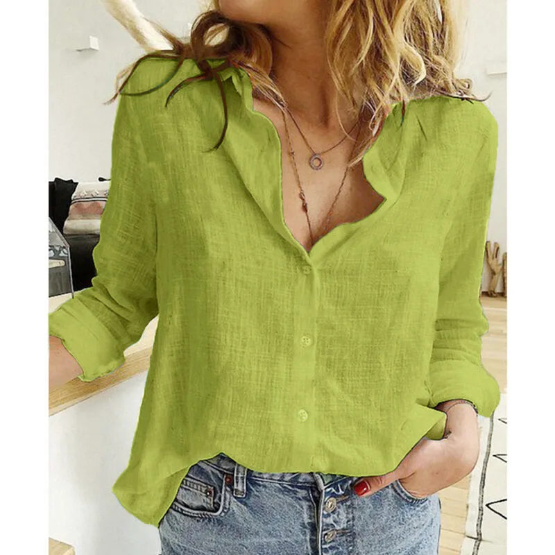 Long Sleeve V-Neck Blouse