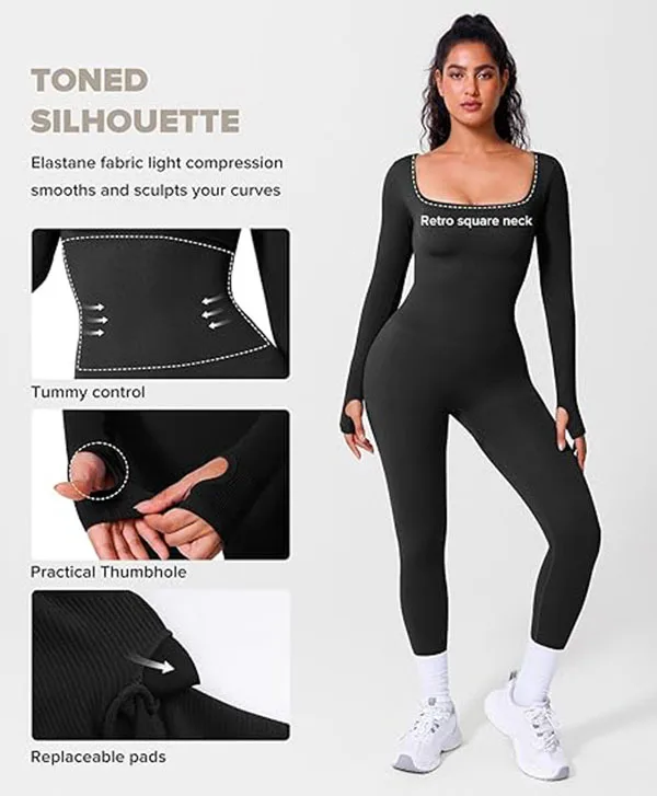 Long Sleeve Body Shaper Jumpsuit