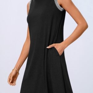 Women'S Summer Spring Casual Beach Sundress 2026 Vacation Sleeveless Tank Crewneck Loose Coverup Mini Dresses