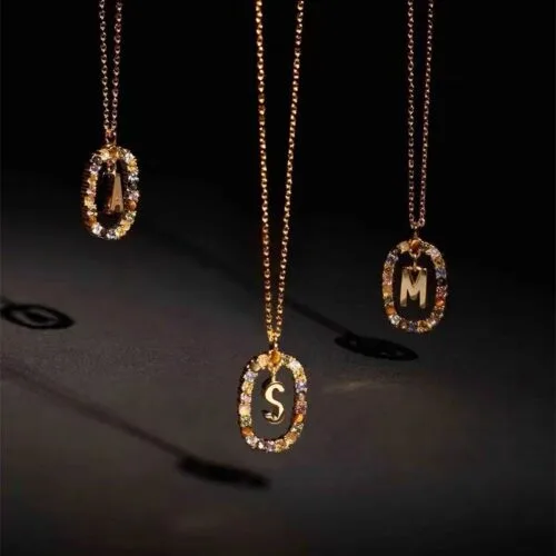 Alphabet Rhinestone Necklace