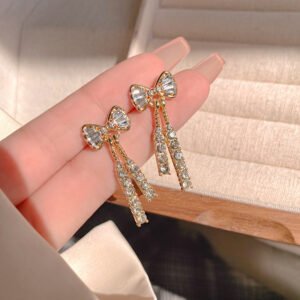 Ins Butterfly Earrings With Rhinestones Fashion Temperament Jewelry