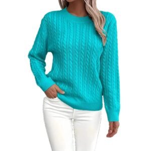 Bdbe8A59-6633-4E2B-8D57-43E3B425Dde0.Jpg Versatile Fashion Classic Twist Round Neck Sweater