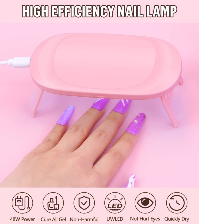 20 Colors Fast Acrylic Nail Kit Dip Powder Nail Kit Starter W Drill And UV Light - Image 3