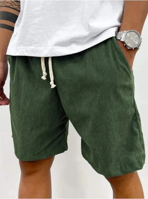 C2497211-3881-4F14-8599-Fe20E079716B_Trans.jpeg Men'S Corduroy Shorts With Drawstring Fashion Casual Pockets Pants Summer
