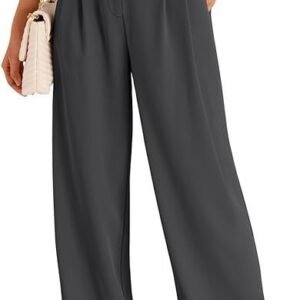 Casual Wide Leg Business Pants Women'S High Waist Formal Trousers