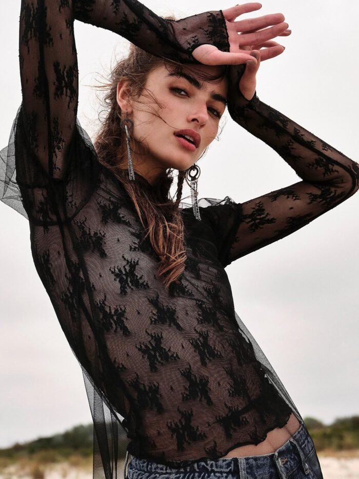 Women's See-through Lace Top Mesh Multicolor Bottoming Shirt Sexy Trend T-shirt - Image 3