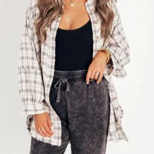 Stylish Tassel Plaid Shirt Coat For Effortless Autumn Winter Fashion