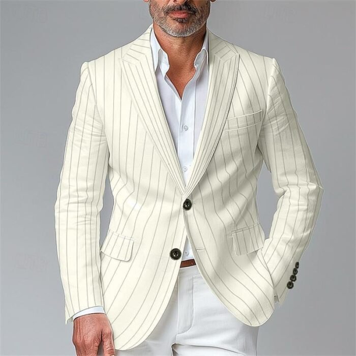 Single Row Two Button Plaid Blazer Men - Image 4