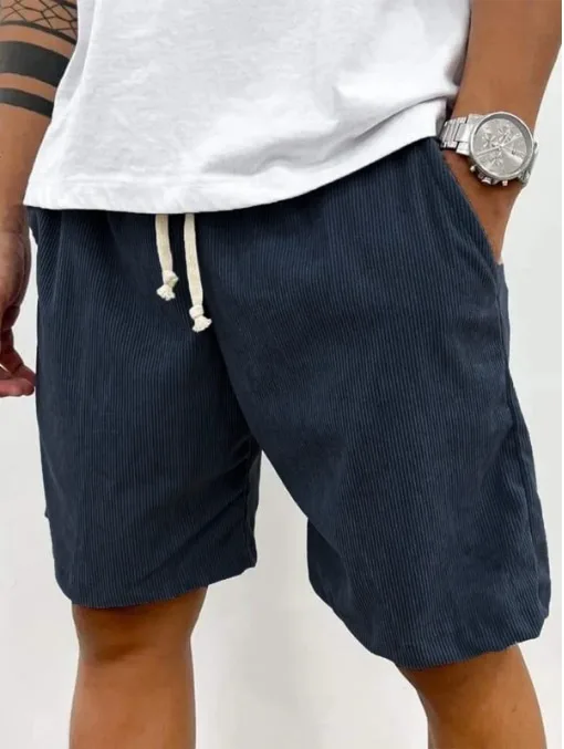 Cd3De292-36E2-4B2C-Aef7-F044F5549D65_Trans.jpeg Men'S Corduroy Shorts With Drawstring Fashion Casual Pockets Pants Summer