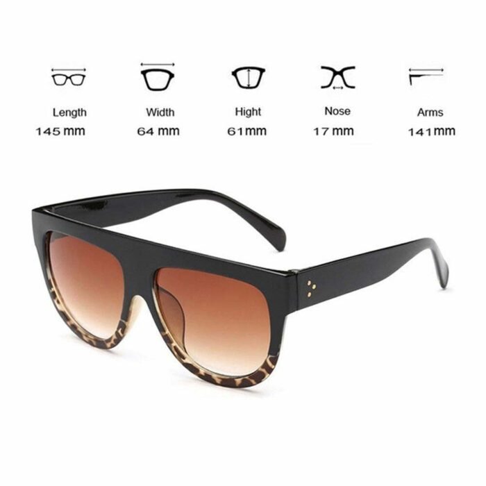 Women Sunglasses Oversized Square Goggles Shades Sun Glasses Outdoor Vintage - Image 3