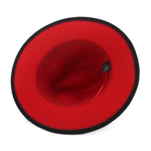 European And American Popular Woolen Top Color Matching Flat Brim Fedora Jazz Hat