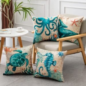 Ddd9A75A-D507-4B41-A6D9-4F7Dacc4Aef1.Jpg Cushion Covers Sea Turtle Printed Throw Pillow Cases For Home Decor Sofa Chair Seat