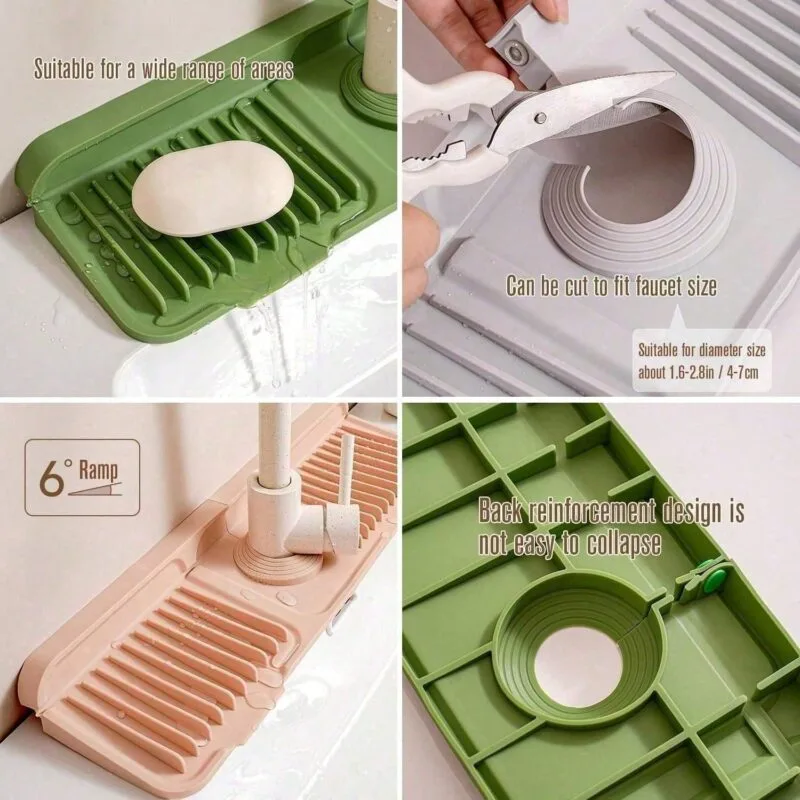 Silicone Faucet Mat – Keep Your Sink Area Dry, Clean &Amp; Organized