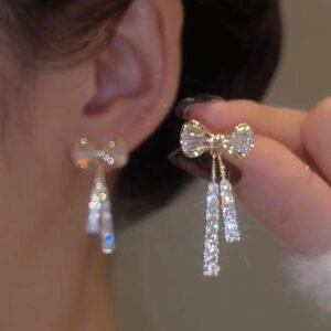 Ins Butterfly Earrings With Rhinestones Fashion Temperament Jewelry