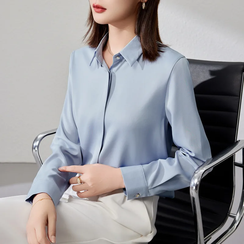 E483C494-0257-4E60-8A27-086291684Aa1.Jpg Women Satin Office Shirt For Modern Power Dressing
