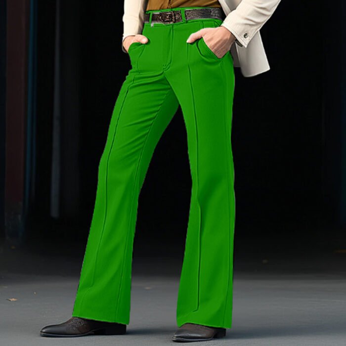 Men's Formal Wear Twill Stretch Slim Solid Color Bell-bottom Pants - Image 5