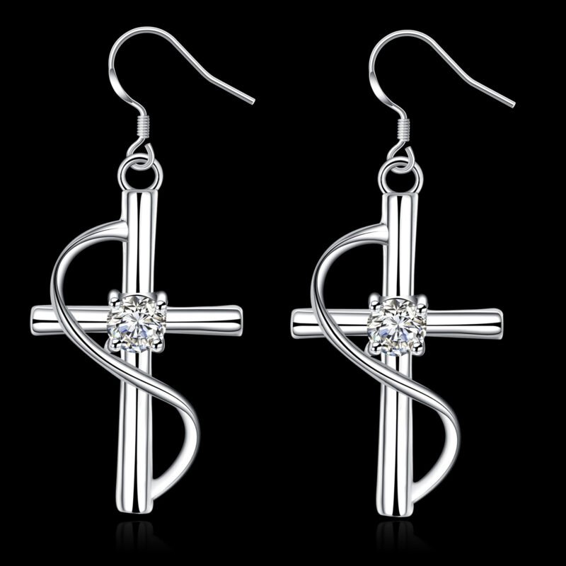 New Cross-Border Popular Elongated Cross Earrings