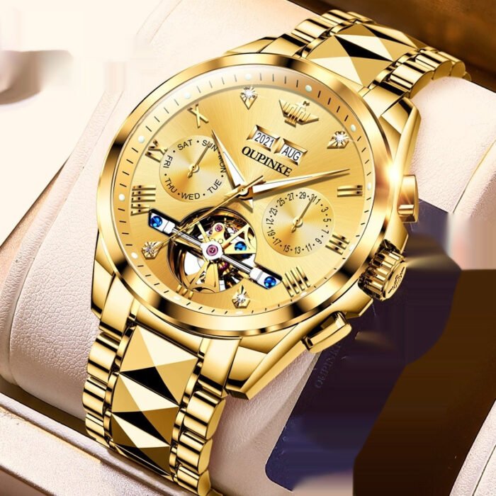 Hollow Automatic Mechanical Tide Waterproof Men's Watch - Image 3
