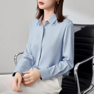 Ed0007E9-843F-44C0-Bc46-8E9615C100Ca.jpg Women Satin Office Shirt For Modern Power Dressing
