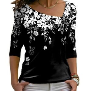 Fashion Women'S Long-Sleeved V-Neck Top Bottoming Shirt