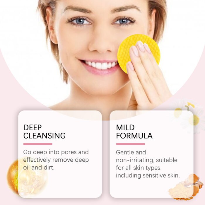 Turmeric Acid Cleansing Pad Gentle Cleansing Skin Care To Reduce Acne Face Brightening Delicate Pores - Image 4