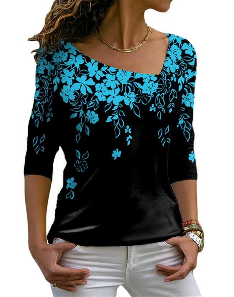 Fashion Women'S Long-Sleeved V-Neck Top Bottoming Shirt