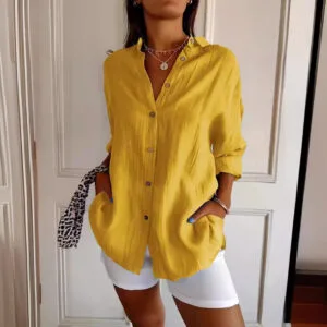 Elegant Pleated Long Sleeve Shirt For Timeless Everyday Fashion