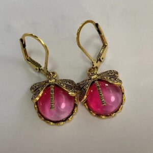 Fashion Jewelry Women'S Earrings Hanging Vintage Dragonfly Pendant Earring Boho Chakra Blue Moonstone Drop Earrings For Women Wedding Charm Ethnic Jewellery